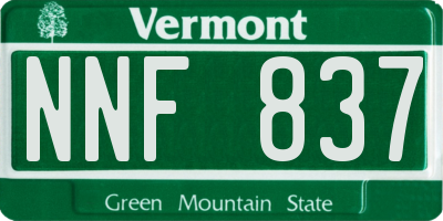 VT license plate NNF837