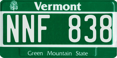 VT license plate NNF838