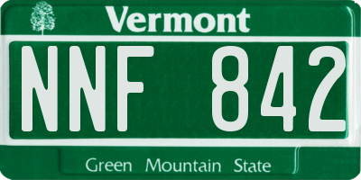 VT license plate NNF842
