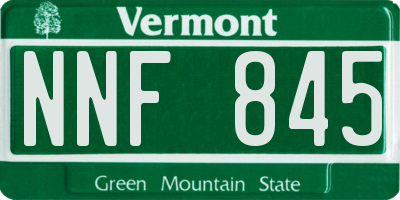 VT license plate NNF845