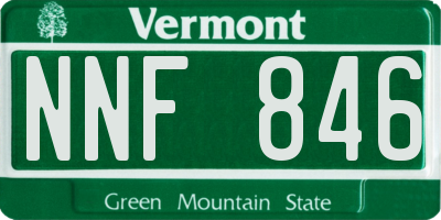 VT license plate NNF846