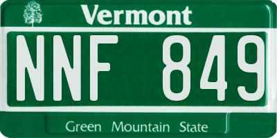 VT license plate NNF849