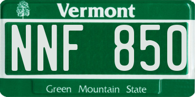VT license plate NNF850