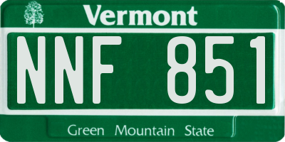 VT license plate NNF851