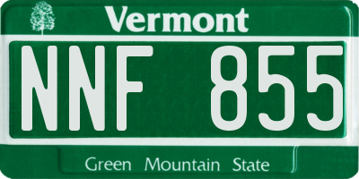 VT license plate NNF855