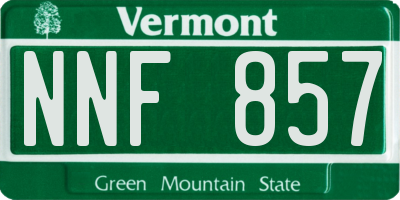 VT license plate NNF857