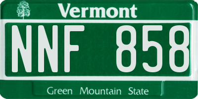 VT license plate NNF858