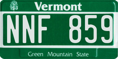 VT license plate NNF859