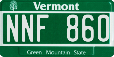 VT license plate NNF860