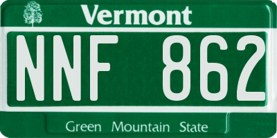 VT license plate NNF862