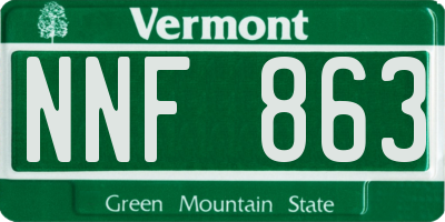 VT license plate NNF863