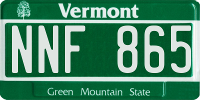 VT license plate NNF865