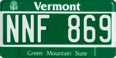 VT license plate NNF869