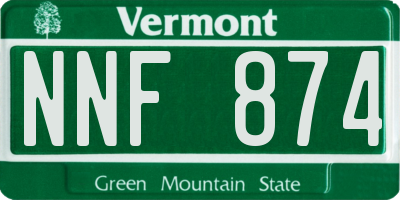 VT license plate NNF874