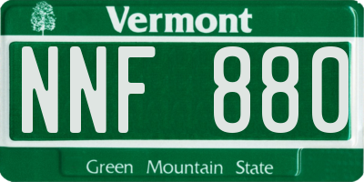 VT license plate NNF880