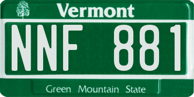VT license plate NNF881