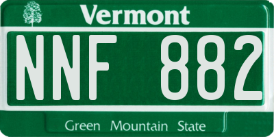 VT license plate NNF882