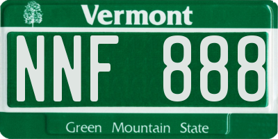 VT license plate NNF888