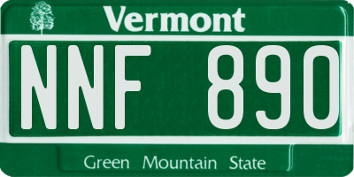VT license plate NNF890