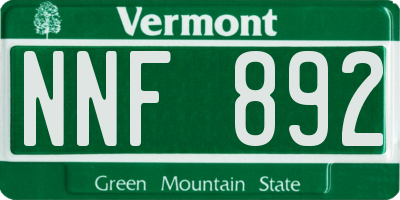 VT license plate NNF892