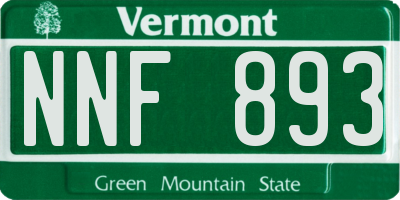 VT license plate NNF893