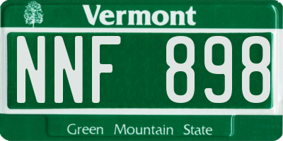 VT license plate NNF898