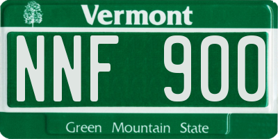 VT license plate NNF900