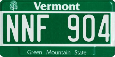 VT license plate NNF904