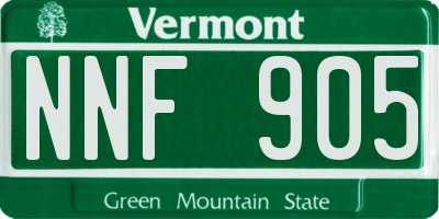 VT license plate NNF905