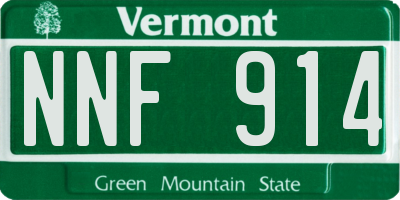 VT license plate NNF914