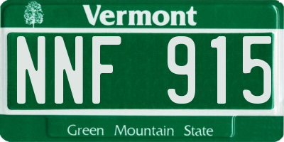 VT license plate NNF915