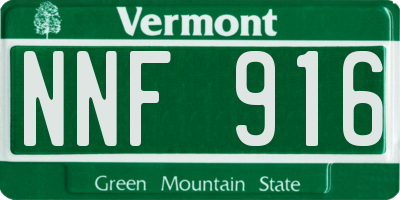 VT license plate NNF916