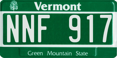 VT license plate NNF917