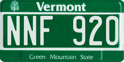 VT license plate NNF920