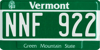 VT license plate NNF922