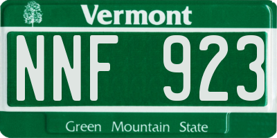 VT license plate NNF923