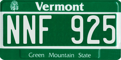 VT license plate NNF925
