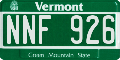 VT license plate NNF926