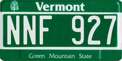 VT license plate NNF927