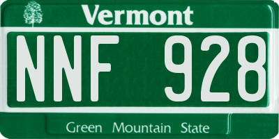 VT license plate NNF928