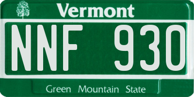 VT license plate NNF930