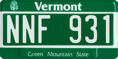 VT license plate NNF931