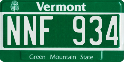 VT license plate NNF934