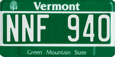 VT license plate NNF940