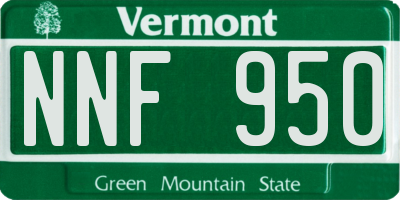 VT license plate NNF950