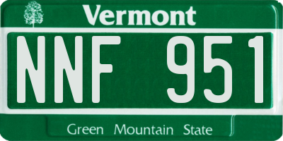 VT license plate NNF951