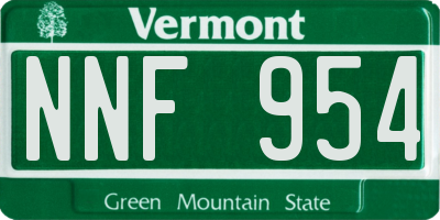 VT license plate NNF954