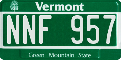VT license plate NNF957