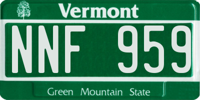 VT license plate NNF959