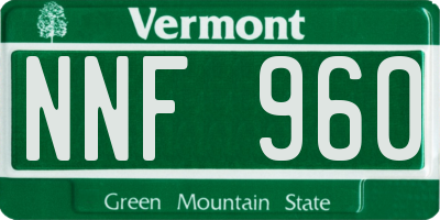 VT license plate NNF960